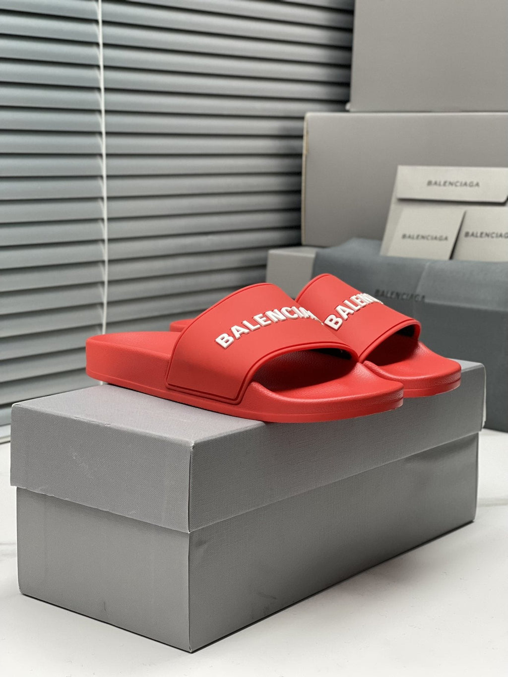 Balenciaga Logo Slide Sandals — side