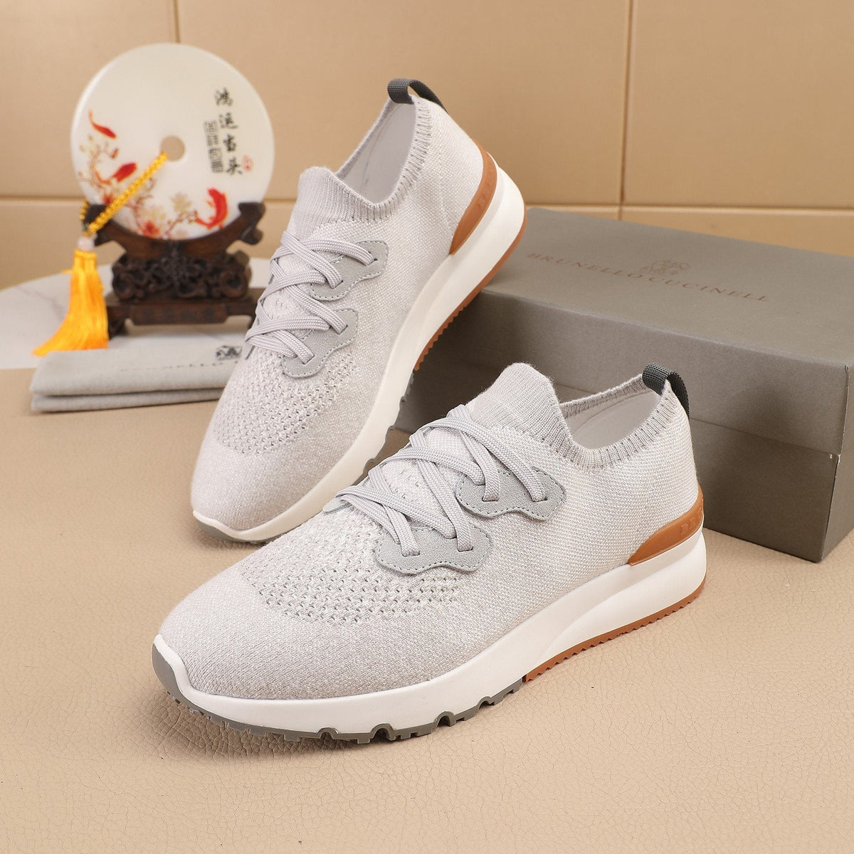Brunello Cucinelli Knit Sneakers — front