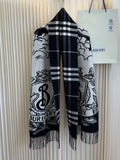 Burberry Equestrian Motif Fringed Scarf — front
