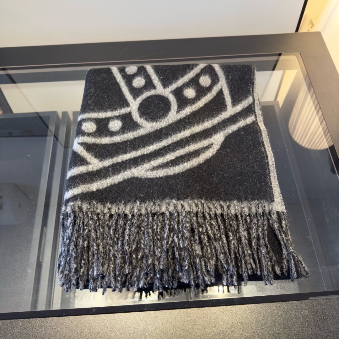 Vivienne Westwood Orb Fringed Scarf — front