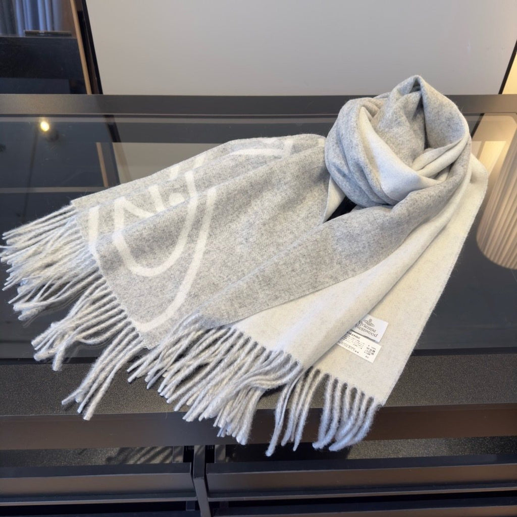 Vivienne Westwood Orb Motif Fringed Scarf — side
