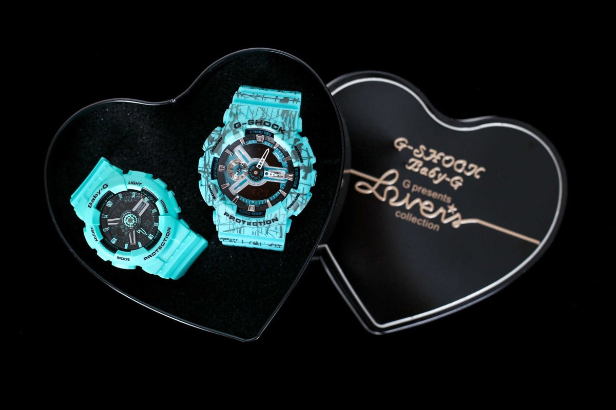 Casio Black Silver Dial Couple Watch Set — hero