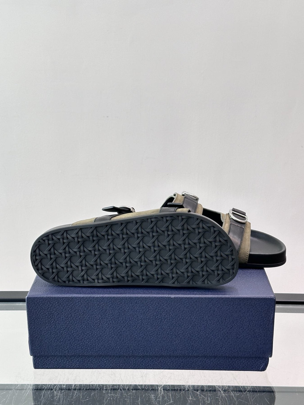 Dior Two-Strap Buckle Sandals — detail