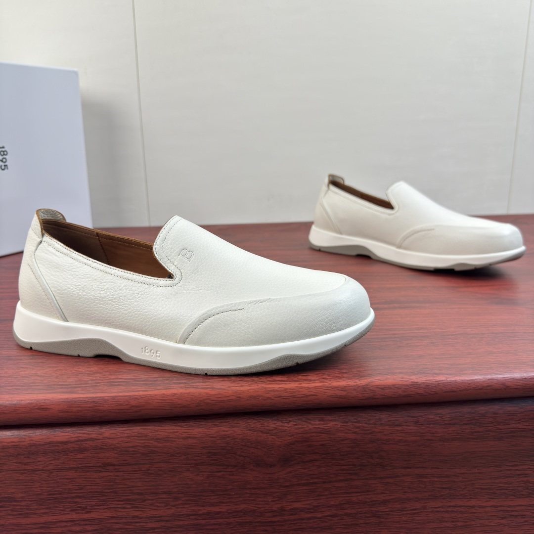Berluti Pebbled Leather Slip-On Loafers — front