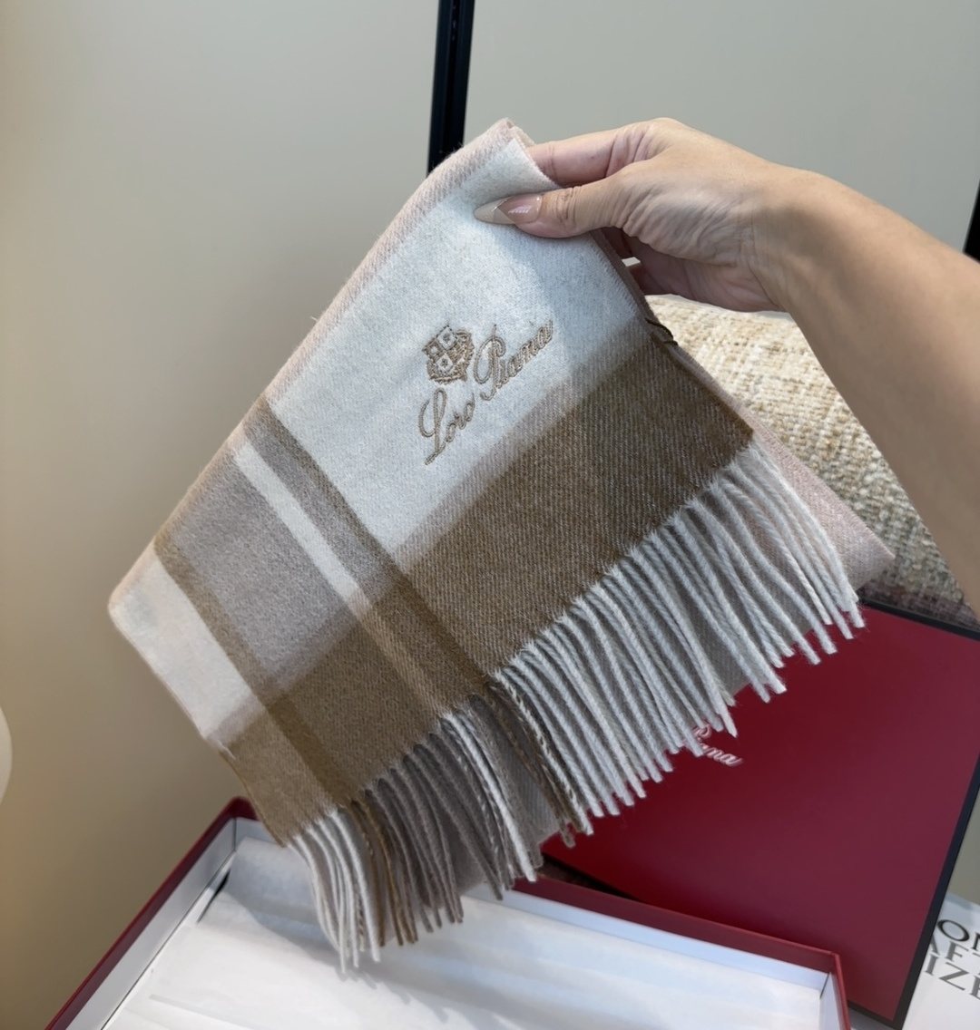 Loro Piana Fringed Plaid Scarf — front