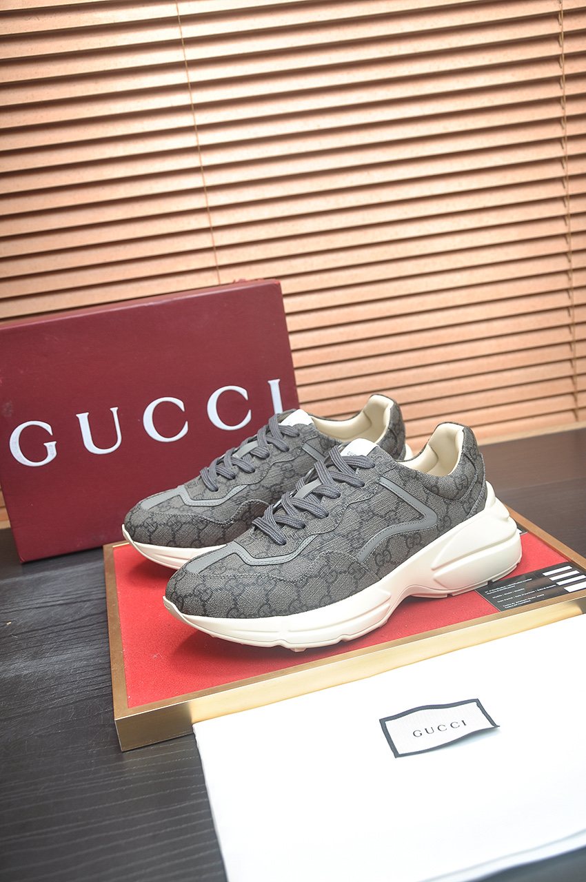 Gucci Tonal Pattern Chunky Low-Top Sneakers — model