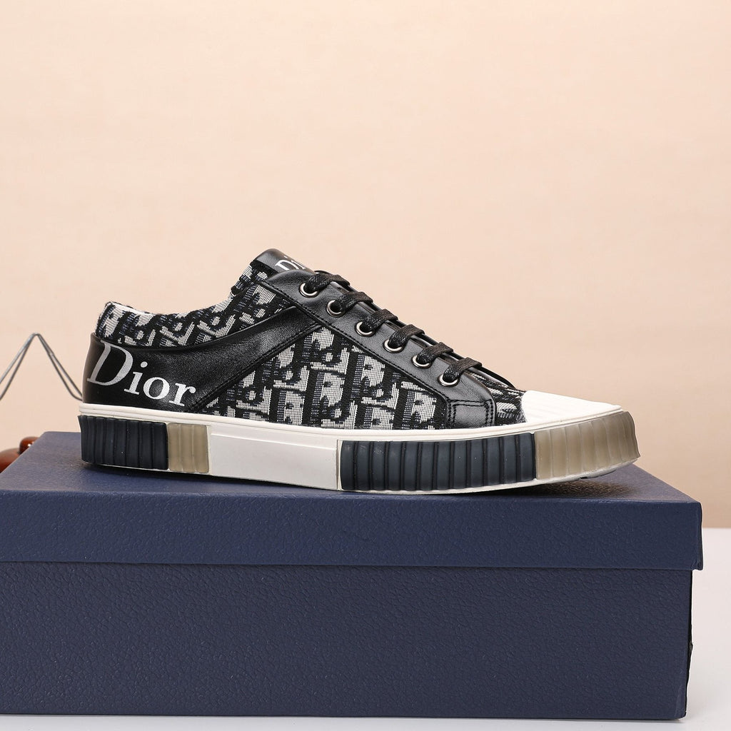 Dior Patterned High-Top Sneakers — side