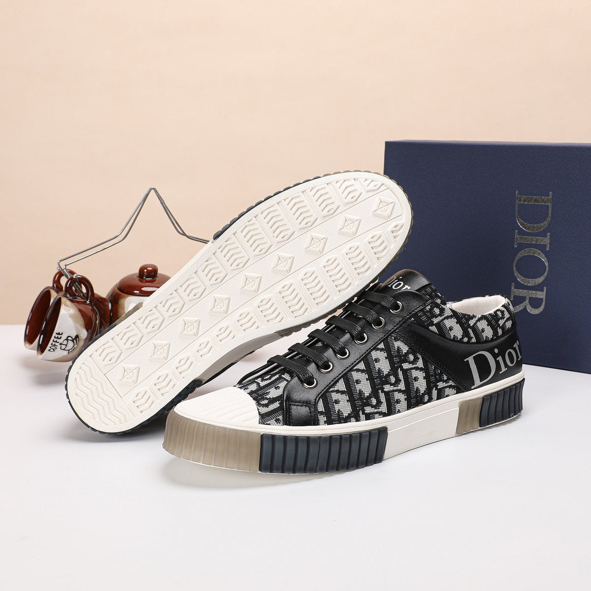 Dior Patterned High-Top Sneakers — front