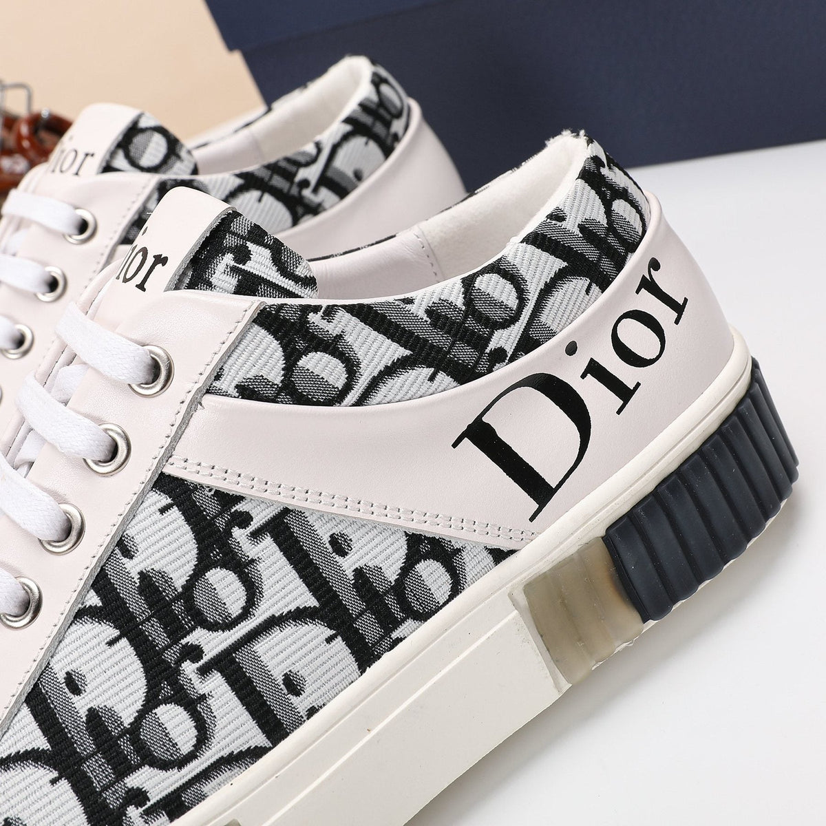 Dior Patterned High-Top Sneakers — side