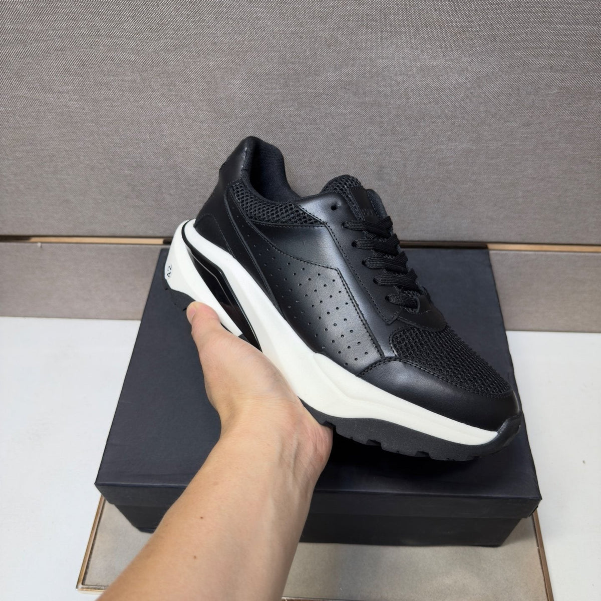 HUGO BOSS Mesh-Textured Casual Sneakers — model
