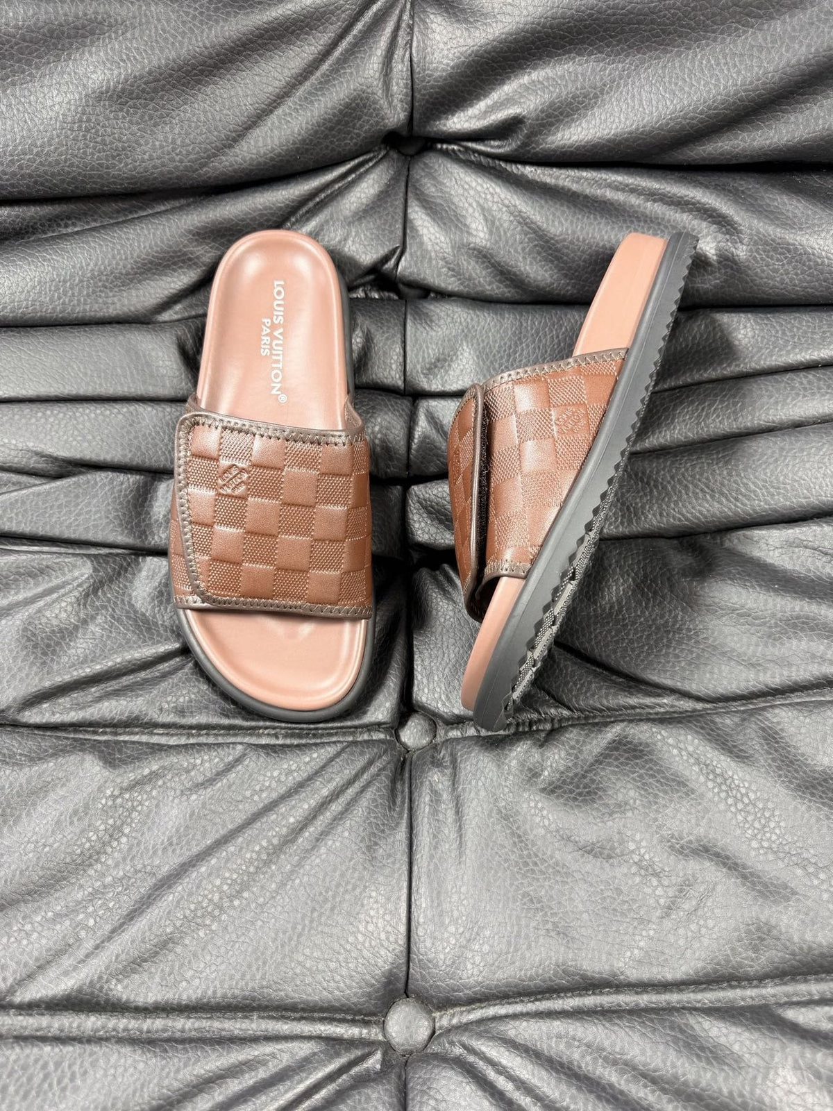 Louis Vuitton Woven Strap Slide Sandals — side