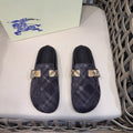 Burberry Patterned Buckle Mule Shoes — front