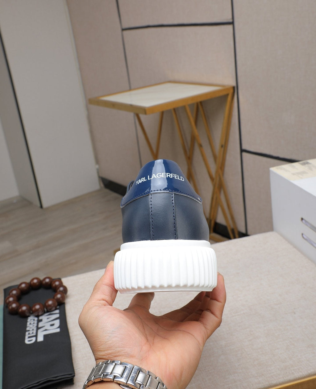 Karl Lagerfeld Embossed Logo Low-Top Sneakers — back