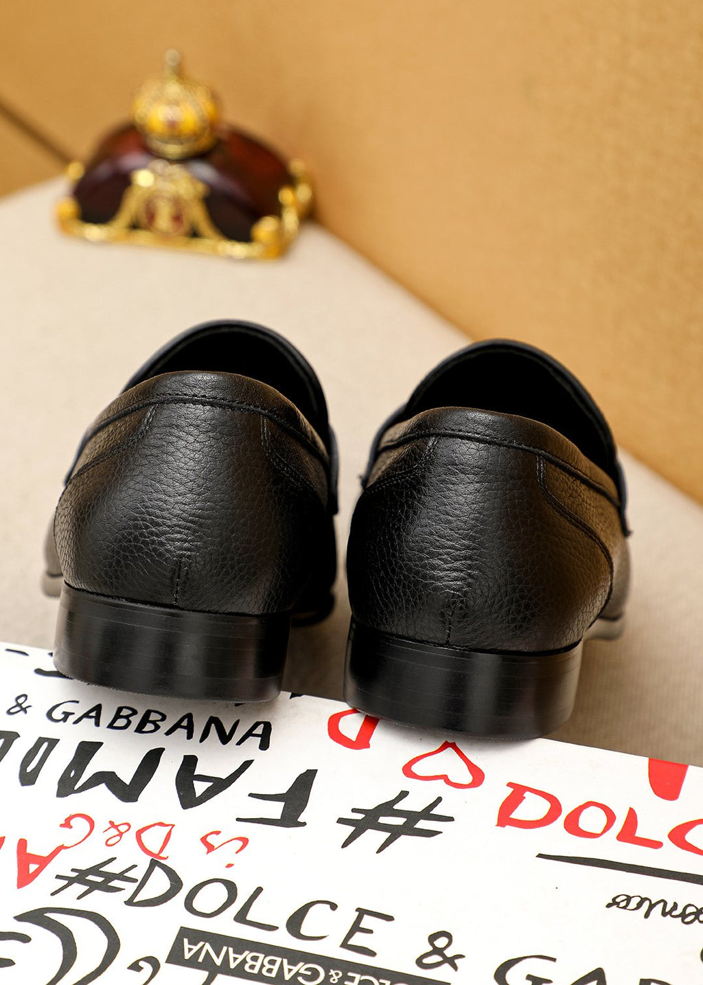 Dolce & Gabbana Text Panel Slip-On Loafers — back