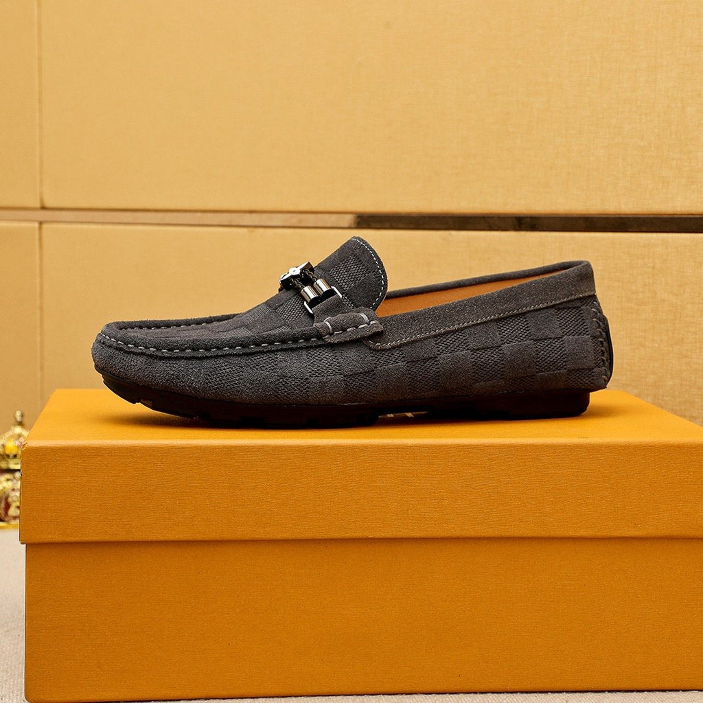 Louis Vuitton Check-Pattern Buckle Loafers — detail