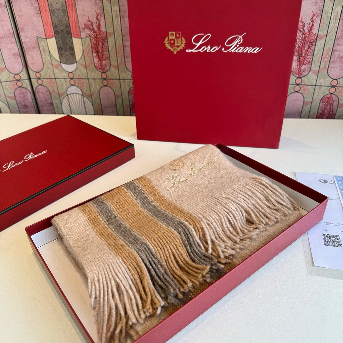 Loro Piana Striped Fringed Scarf — front