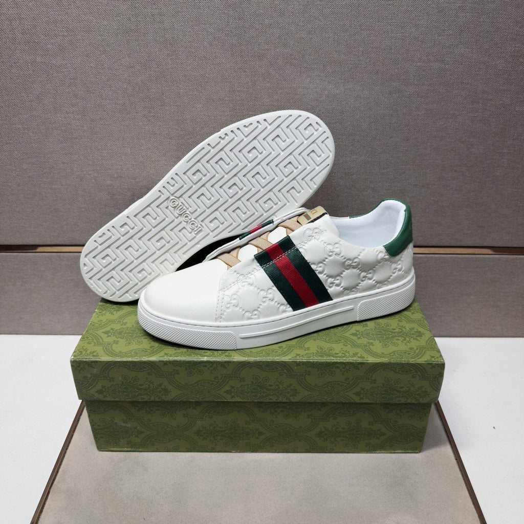 Gucci Green-Red Stripe Low-Top Sneakers — back