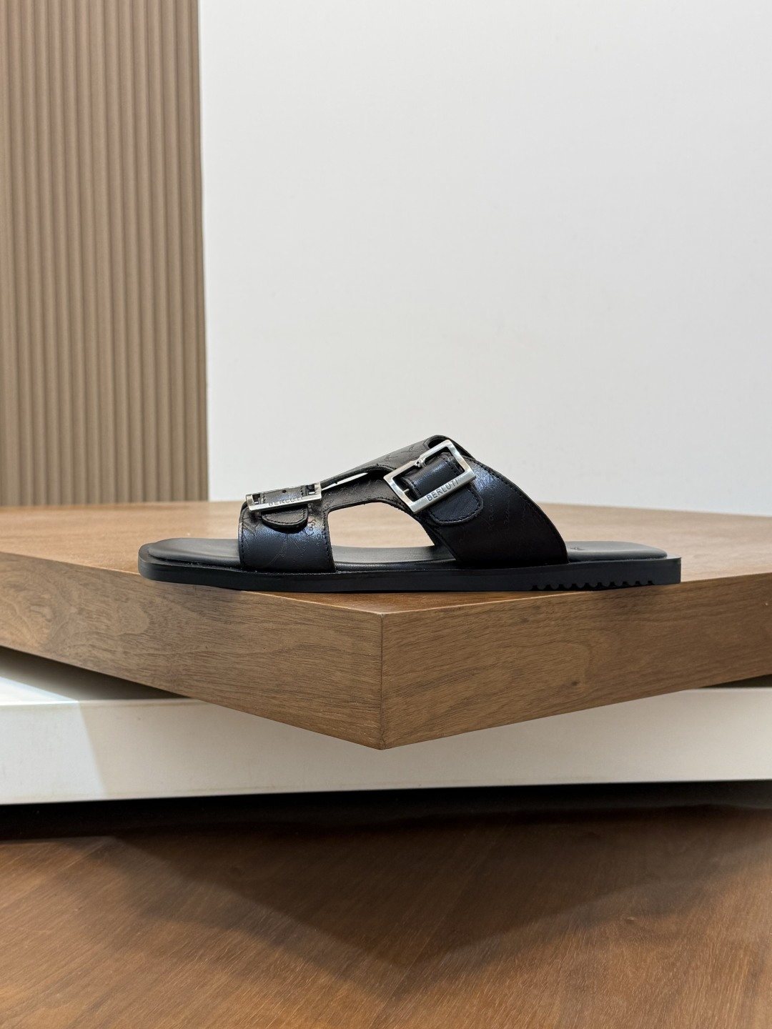 Berluti Double-Buckle Slide Sandals — side