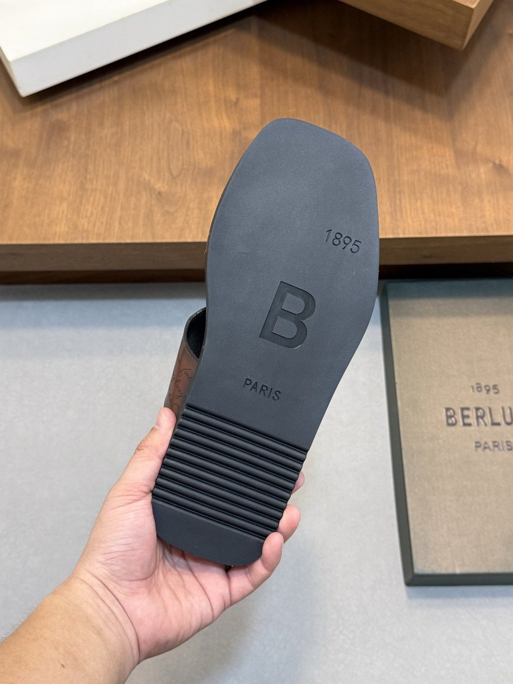 Berluti Double-Buckle Slide Sandals — detail