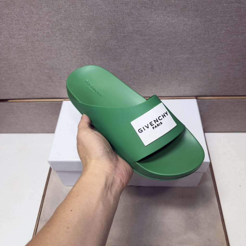 Givenchy Logo Strap Slide Sandals — model