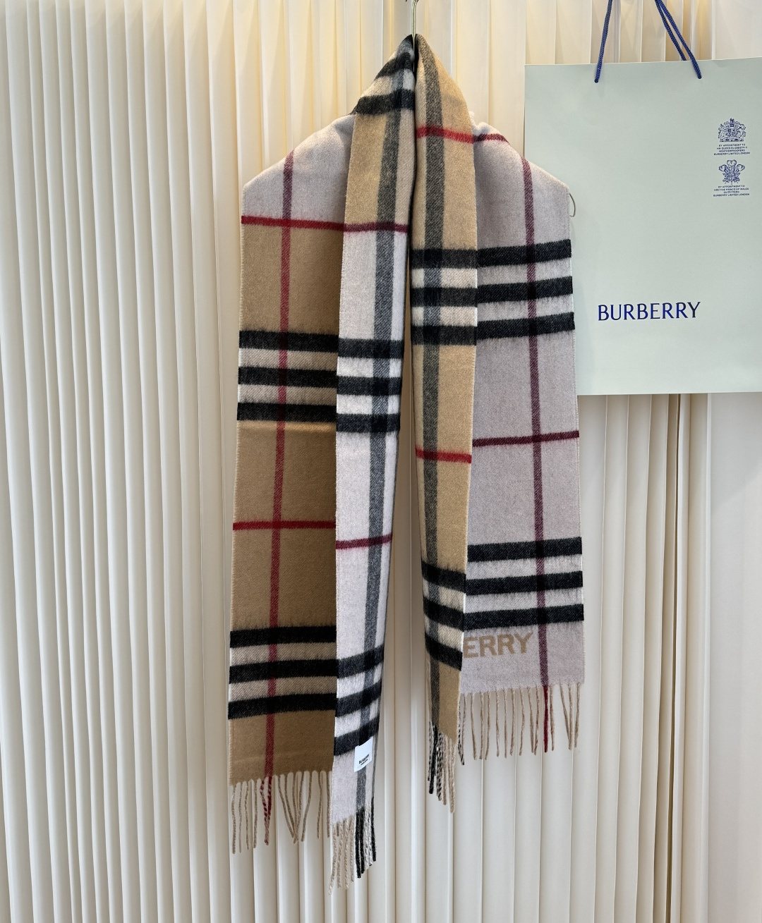 Burberry Fringed Plaid Scarf — front