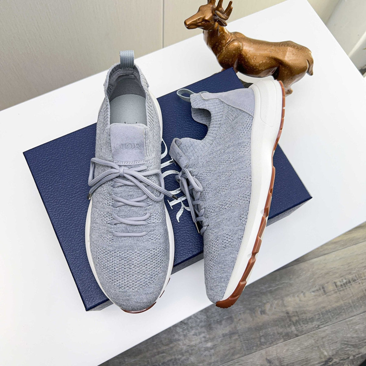 Dior Knit Lace-Up Sneakers — side