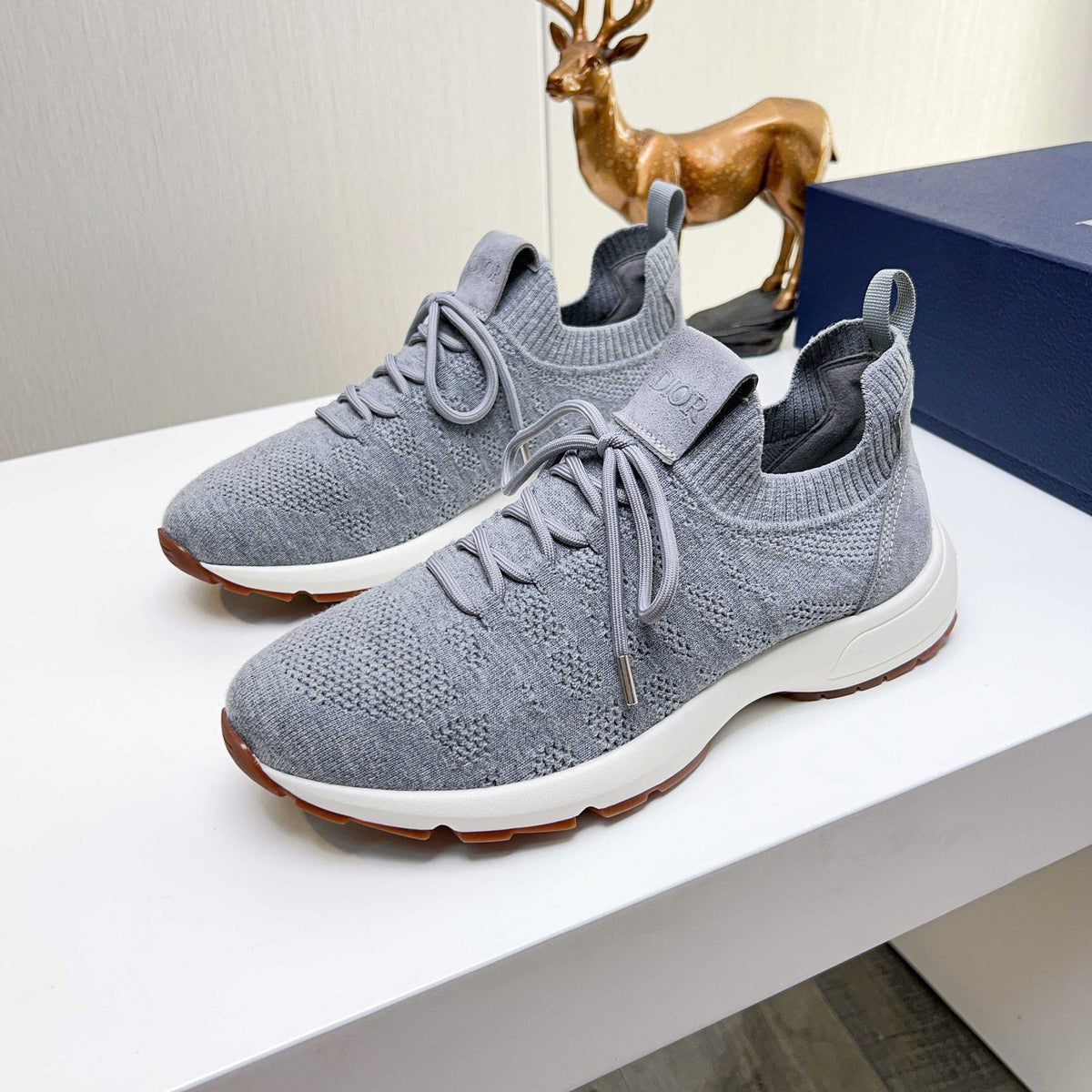 Dior Knit Lace-Up Sneakers — front