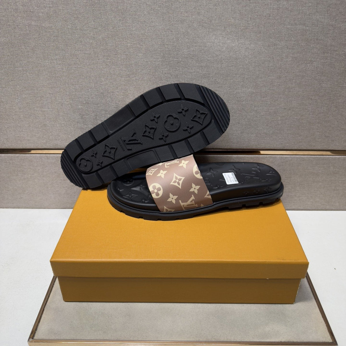 Louis Vuitton Pastel Multicolor Strap Slide Sandals — side