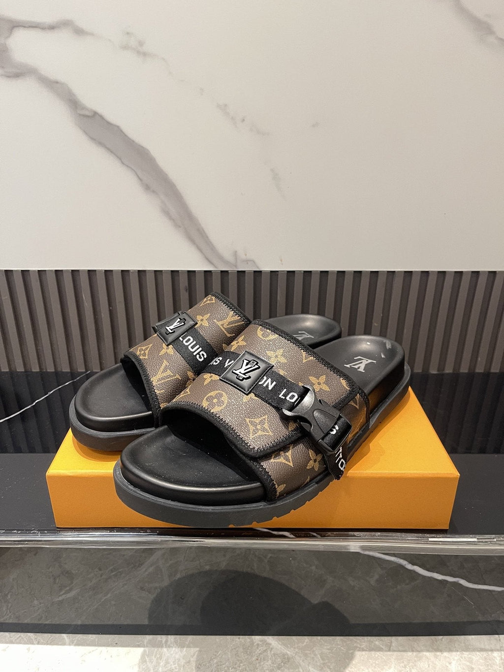 Louis Vuitton Monogram Double-Strap Slide Sandals — hero
