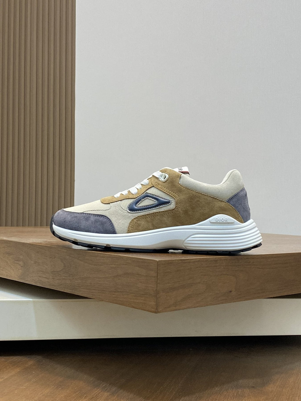 Dior Blue Accent Low-Top Sneakers — side