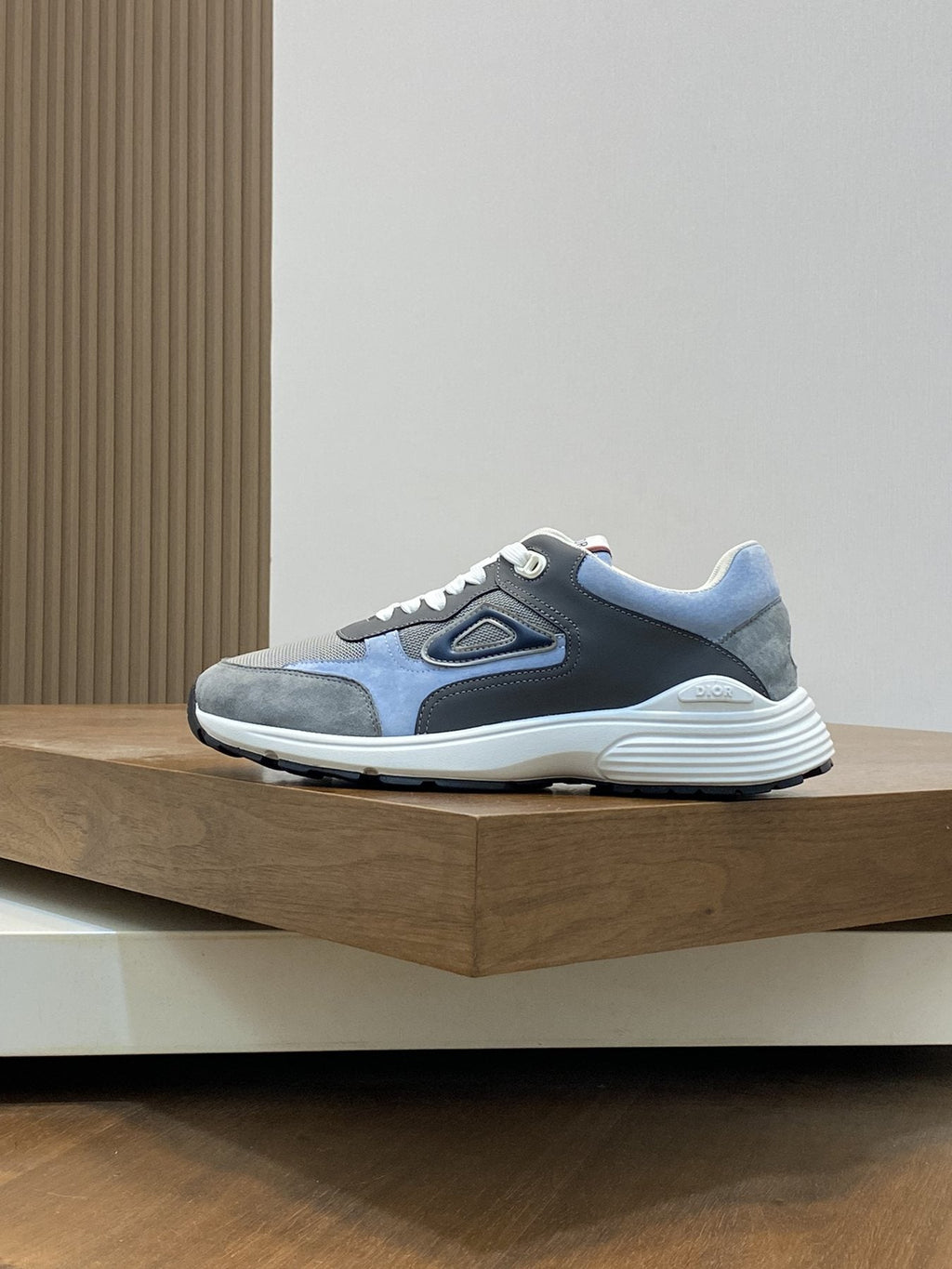 Dior Blue Accent Low-Top Sneakers — side