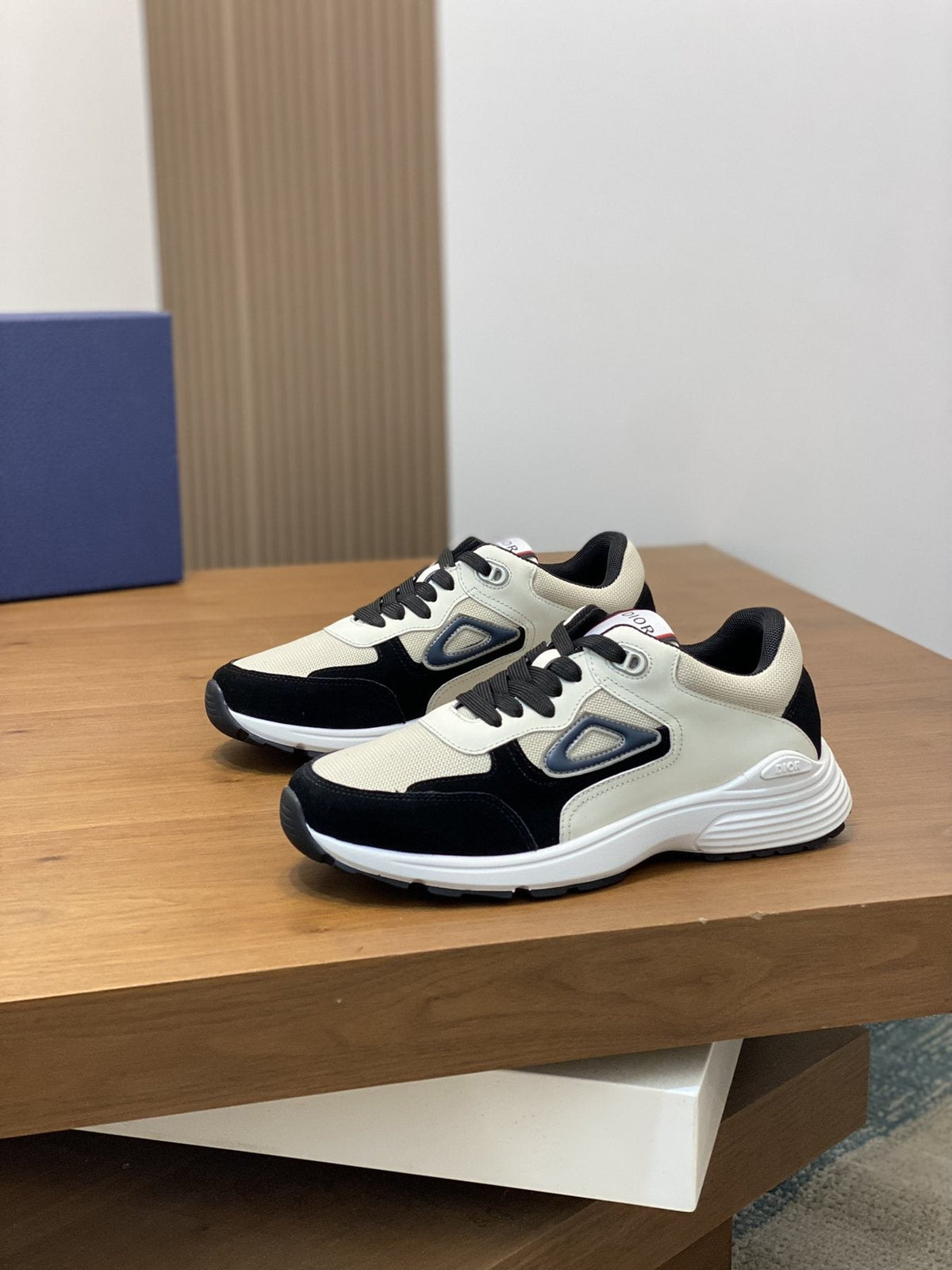 Dior Blue Accent Low-Top Sneakers — front
