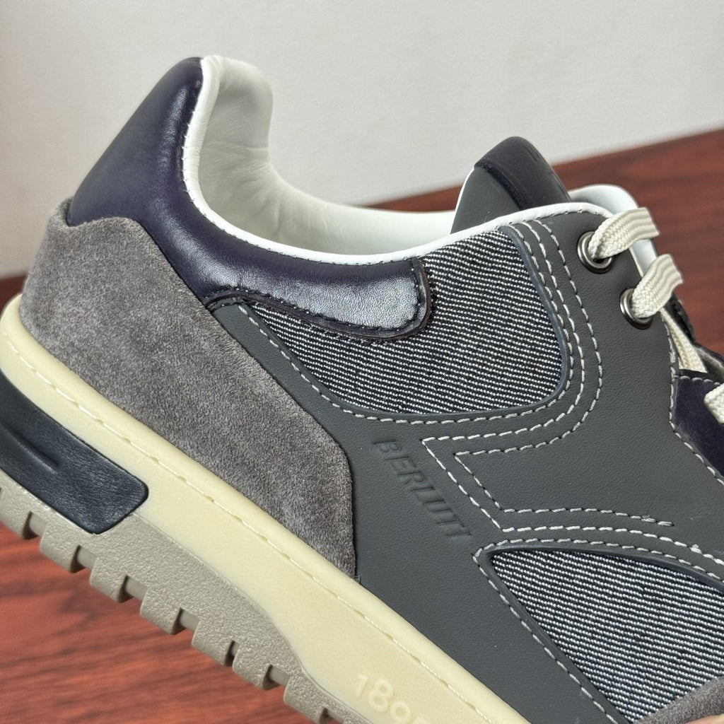 Berluti Paneled Low-Top Sneakers — detail
