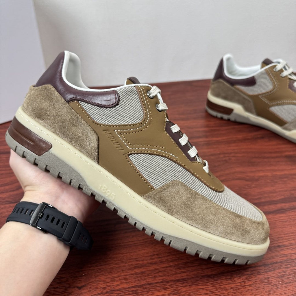 Berluti Paneled Low-Top Sneakers — model