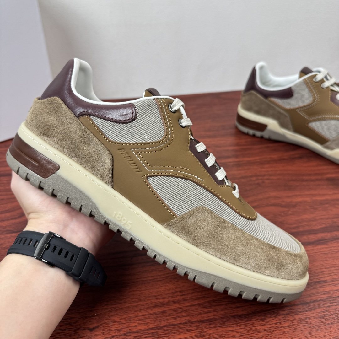 Berluti Paneled Low-Top Sneakers — model
