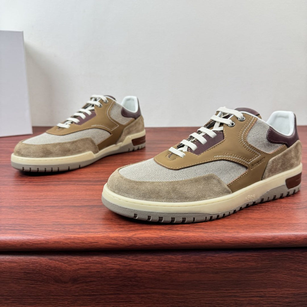 Berluti Paneled Low-Top Sneakers — side
