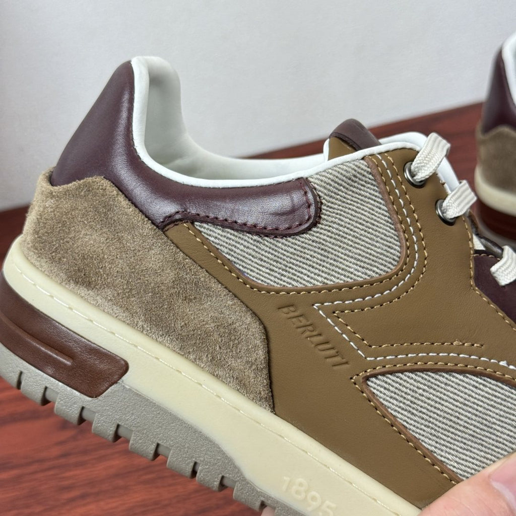 Berluti Paneled Low-Top Sneakers — detail