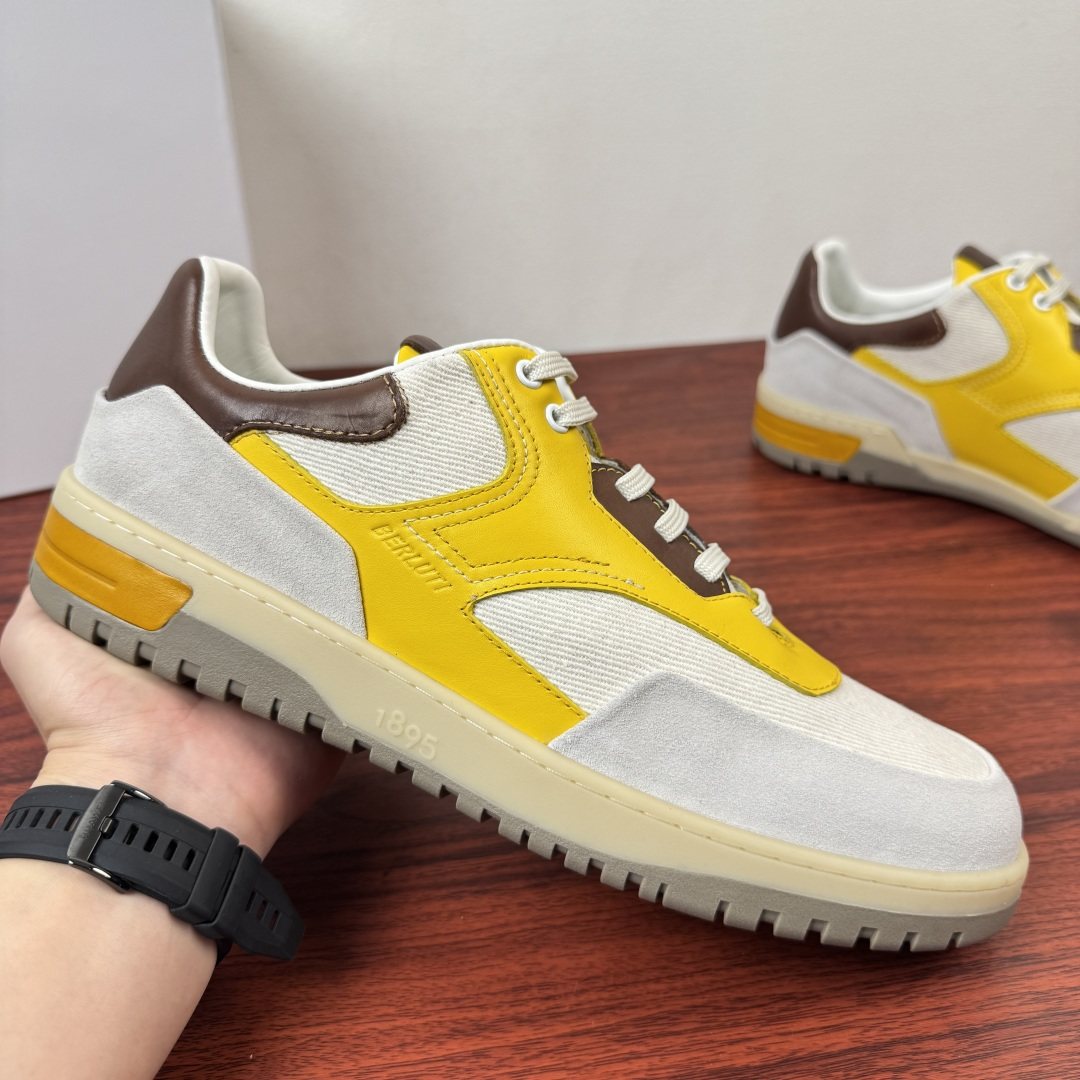 Berluti Paneled Low-Top Sneakers — detail