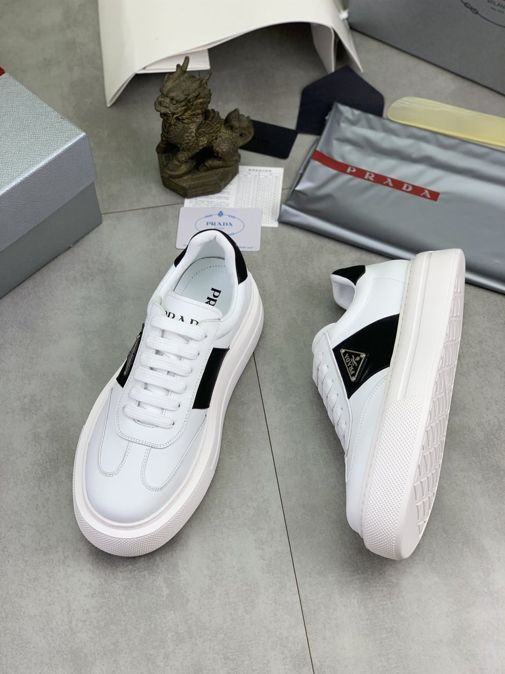 Prada Triangle Panel Low-Top Sneakers — front