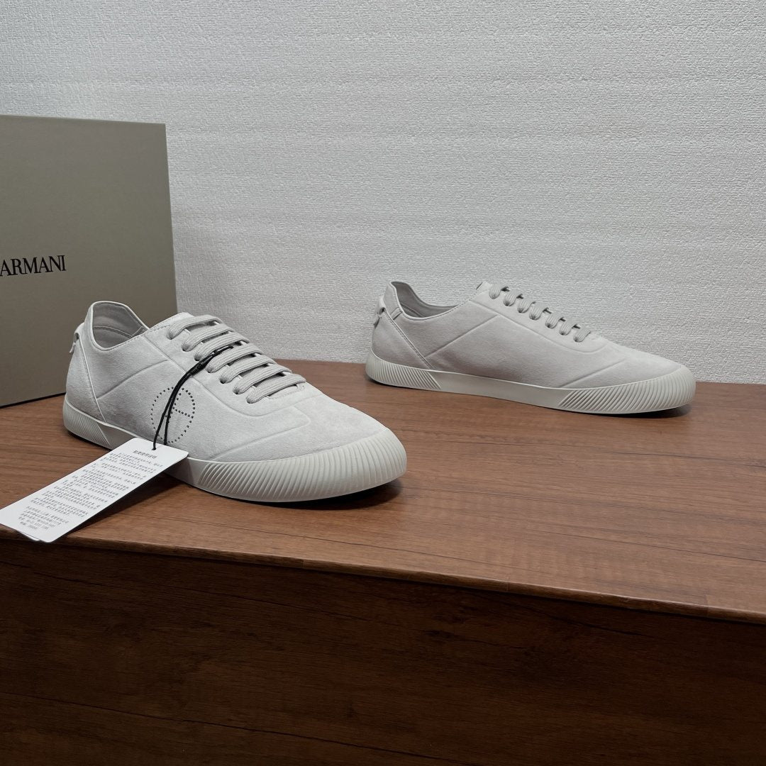 Giorgio Armani Perforated Low-Top Sneakers — side