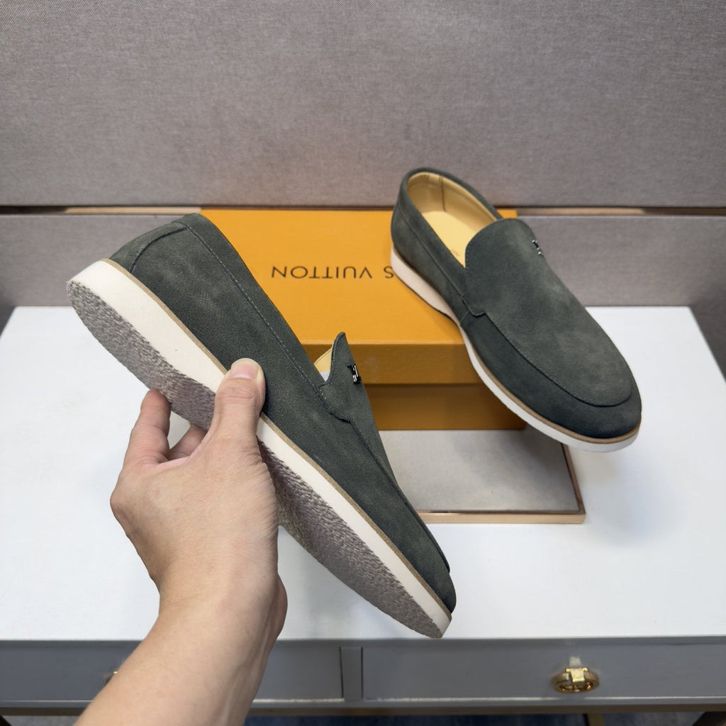 Louis Vuitton Men’s Textured Slip-On Loafers — side