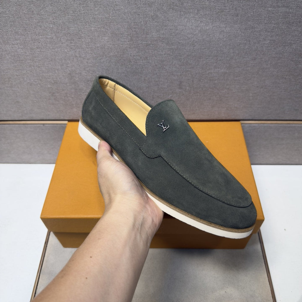 Louis Vuitton Men’s Textured Slip-On Loafers — side