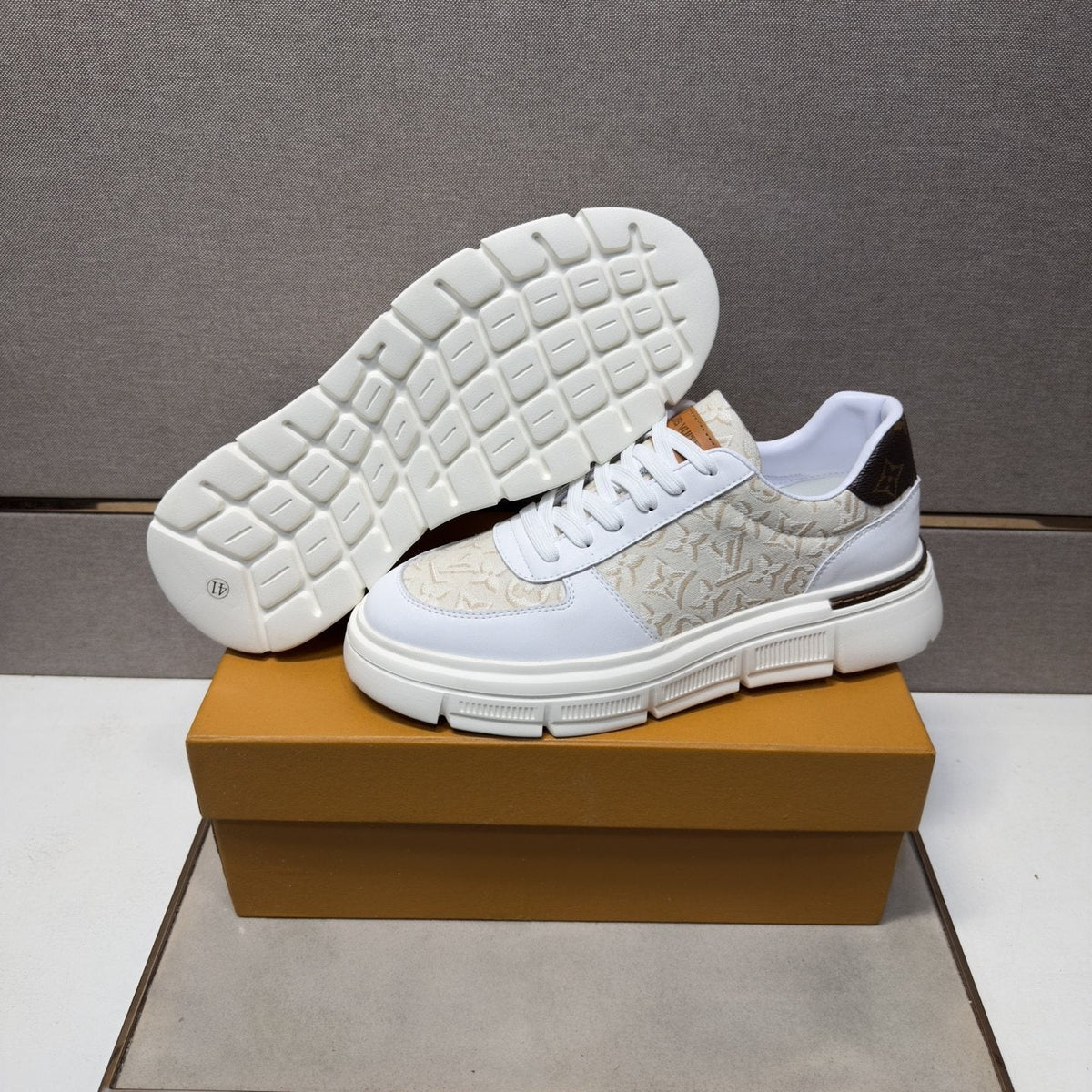 Louis Vuitton Monogram Panel Low-Top Sneakers — front