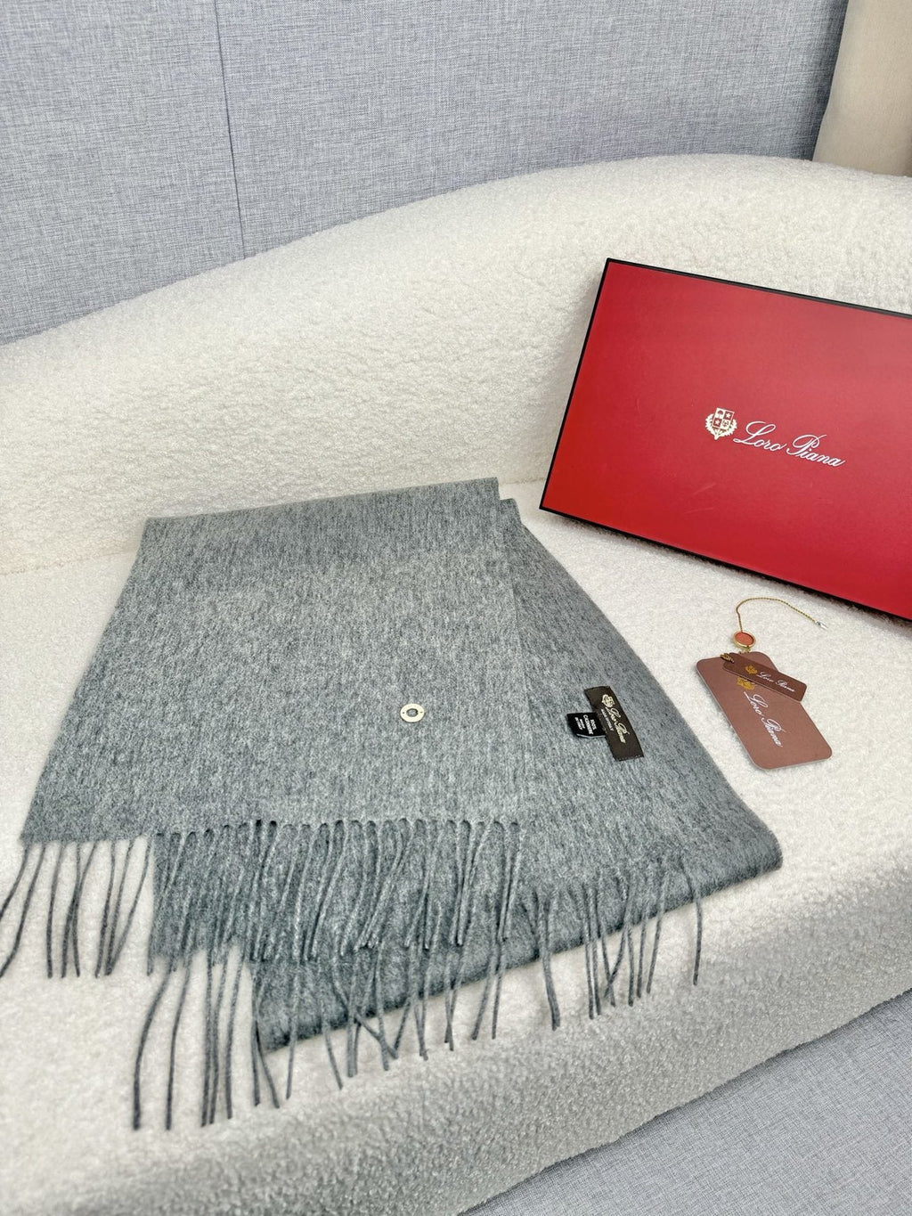 Loro Piana Fringed Cashmere Scarf — front