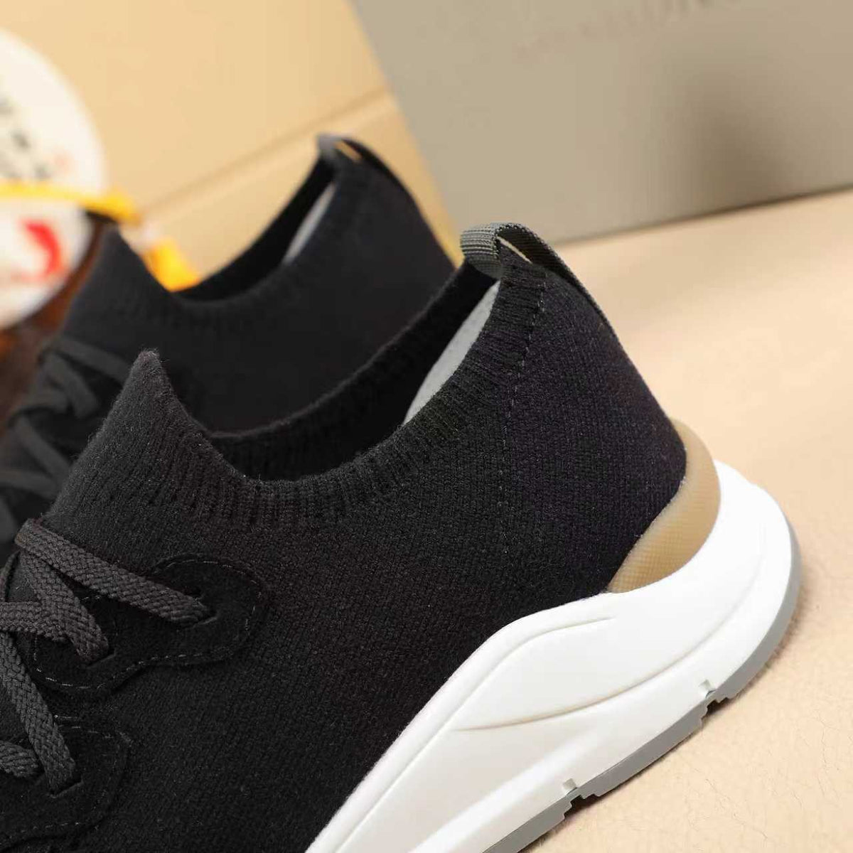 Brunello Cucinelli Knit Lace-Up Sneakers — detail