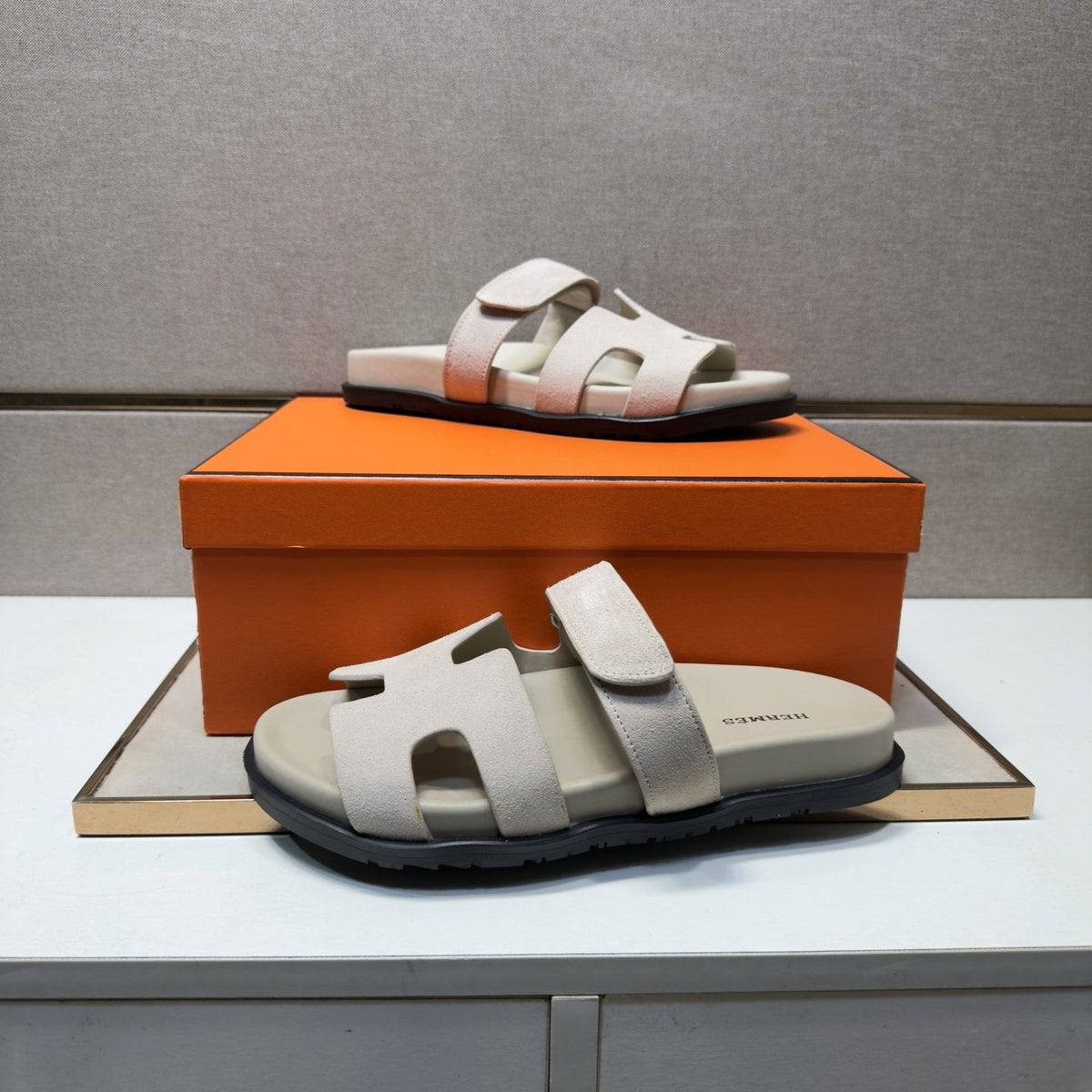 Hermès Cutout Slide Sandals — front