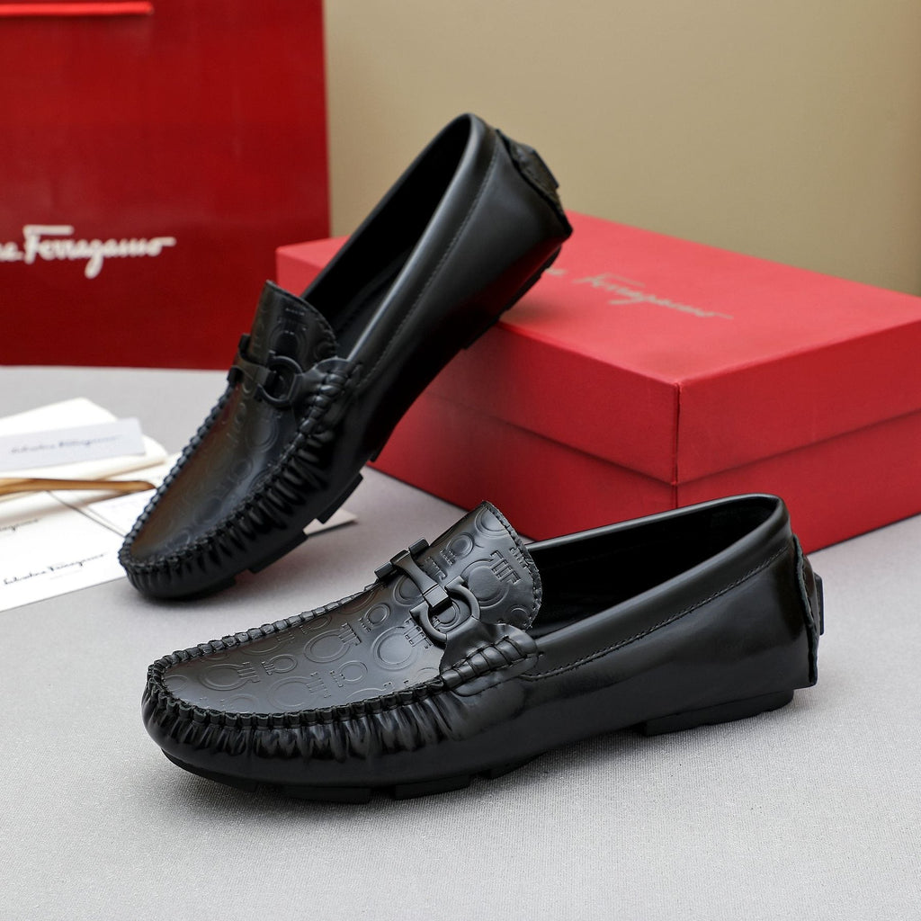 Ferragamo Metal-Bit Moc-Toe Loafers — side
