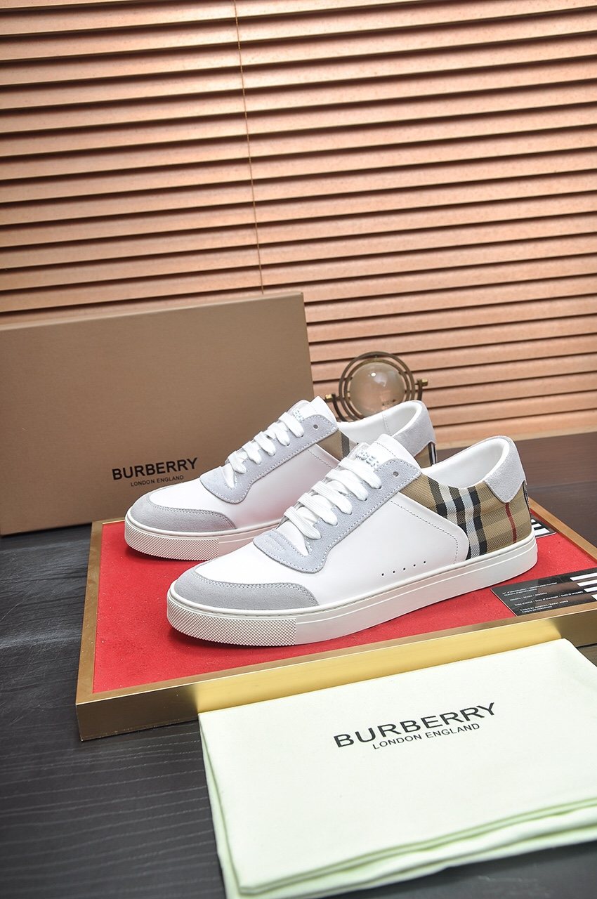 Burberry Check Panel Low-Top Sneakers — front
