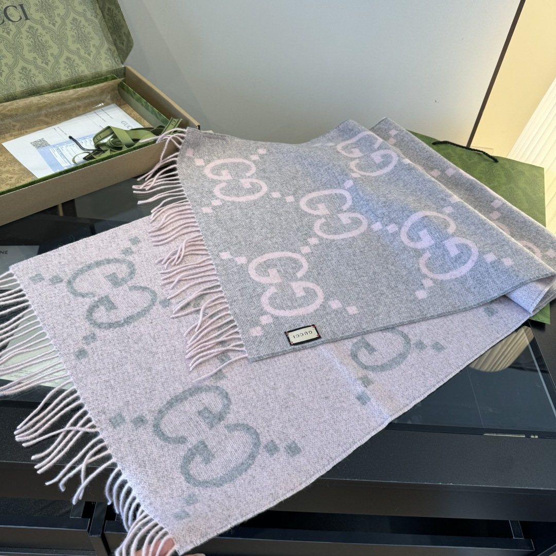 Gucci Reversible GG Fringed Scarf — hero