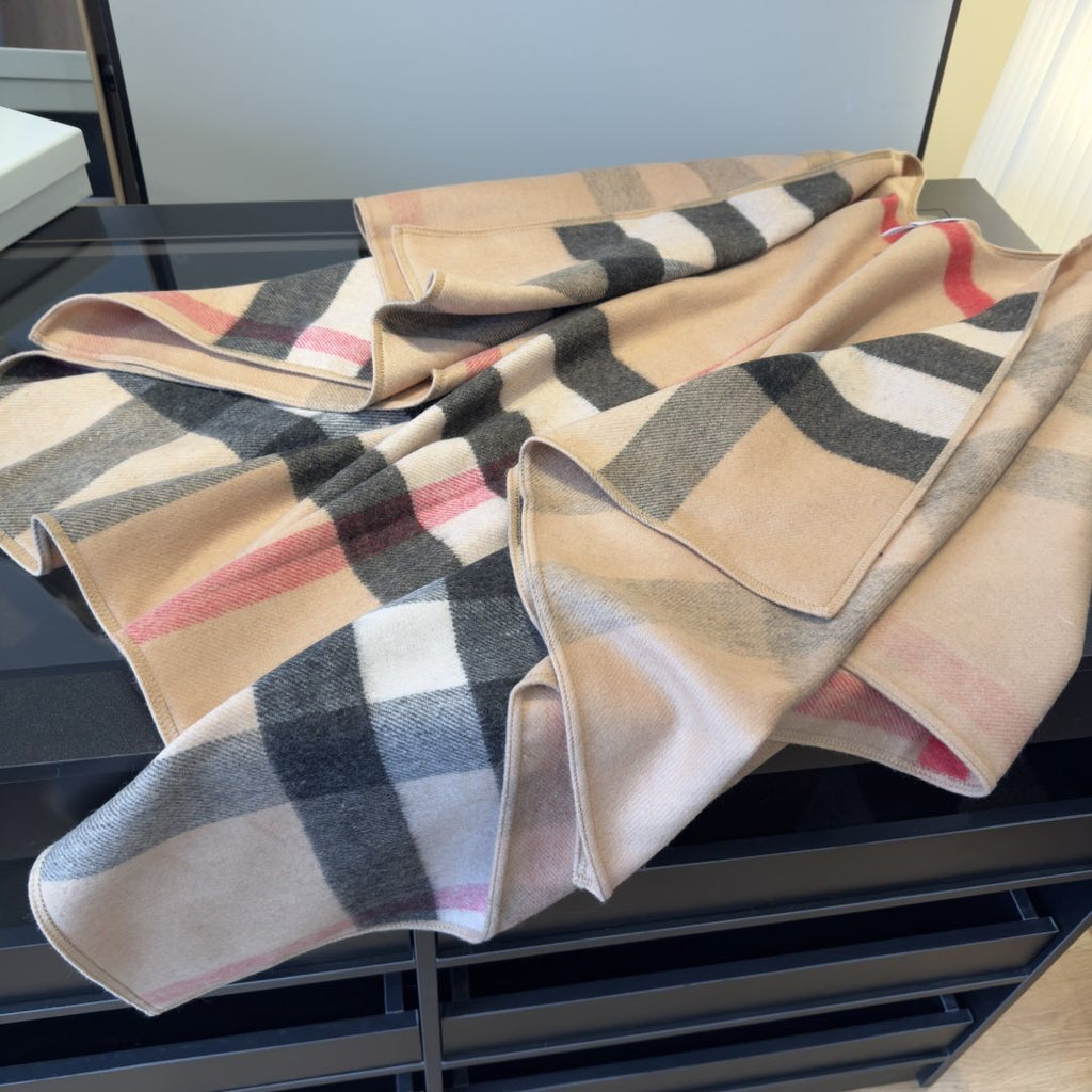 Burberry Reversible Plaid Poncho — front